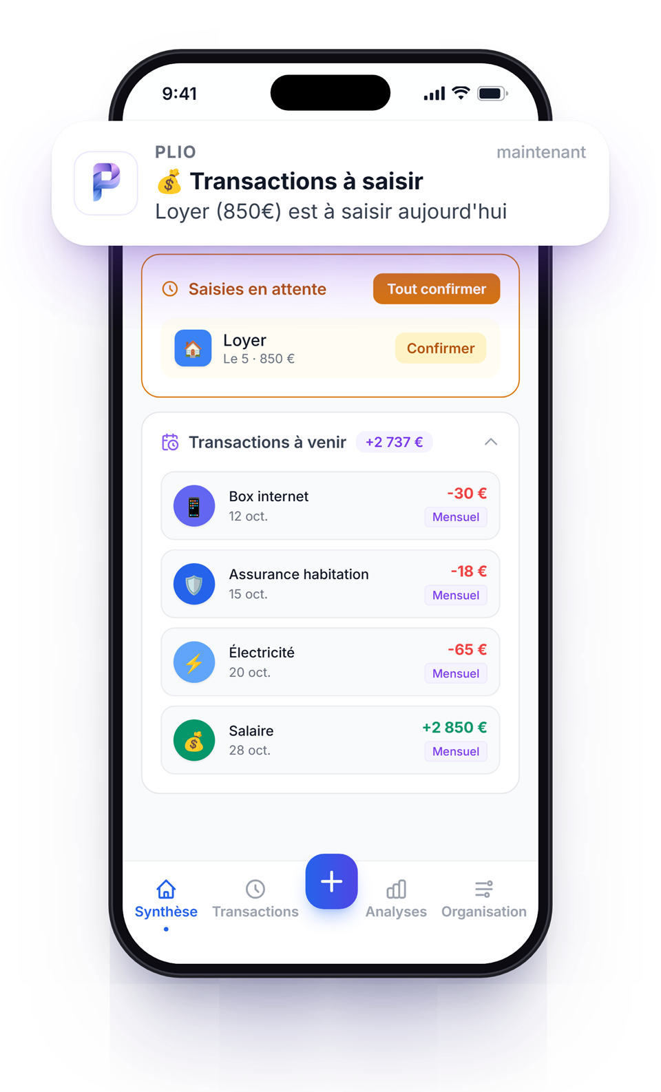 Ne ratez plus aucune échéance — Plio