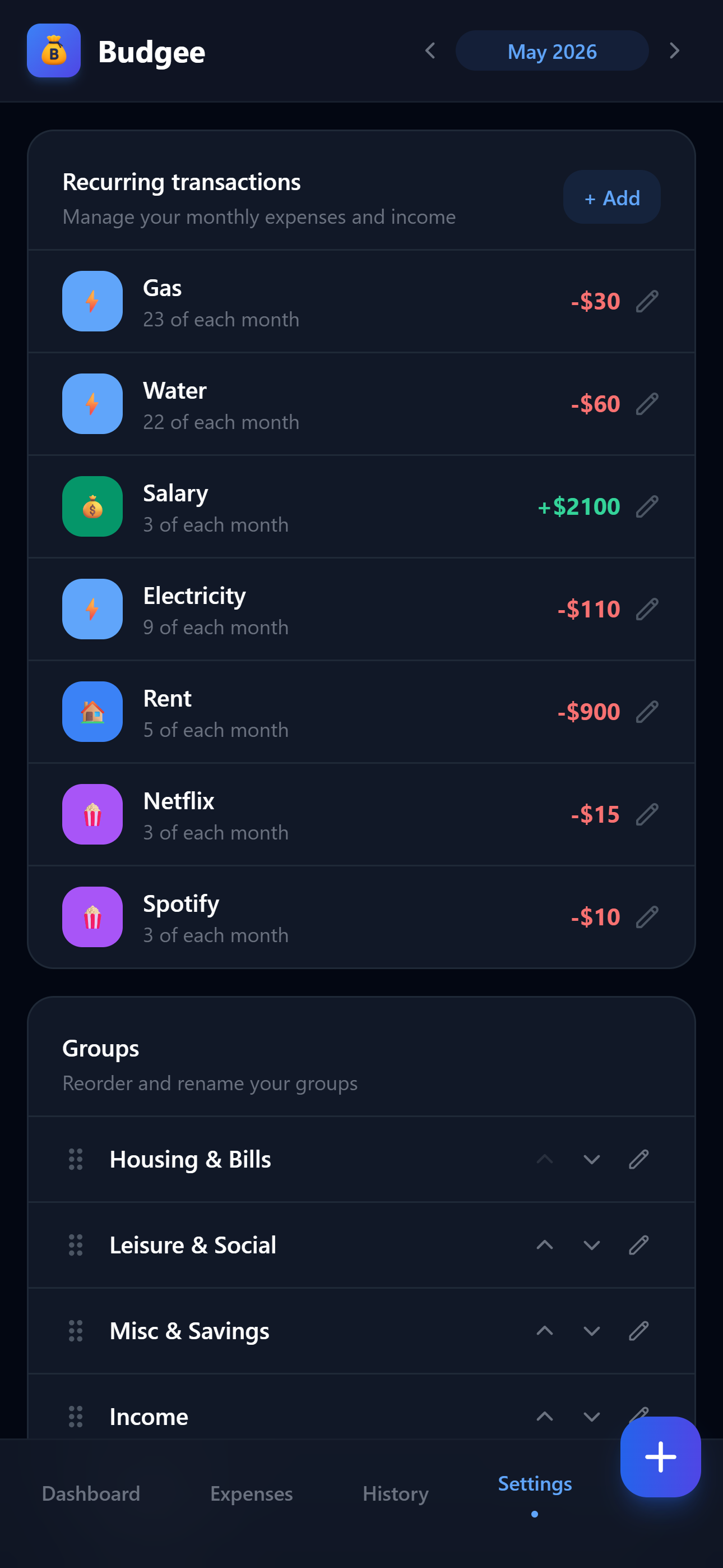 Recurring & groups — Plio