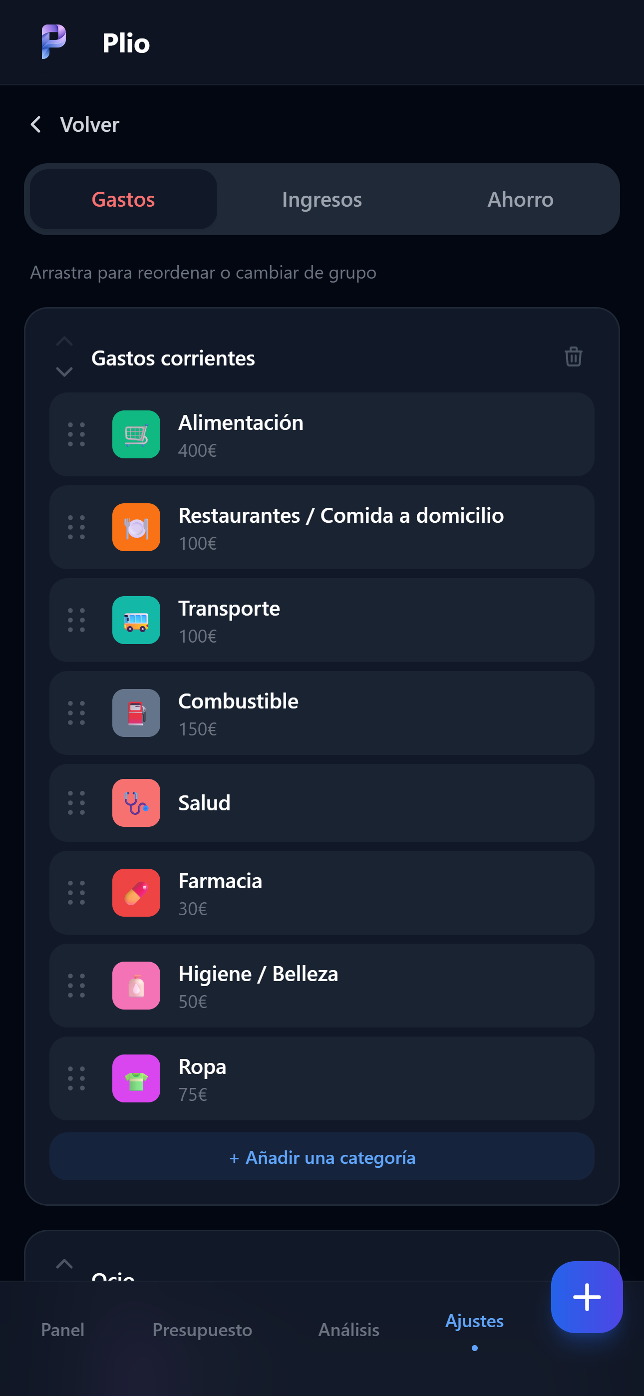 Categorías — Plio