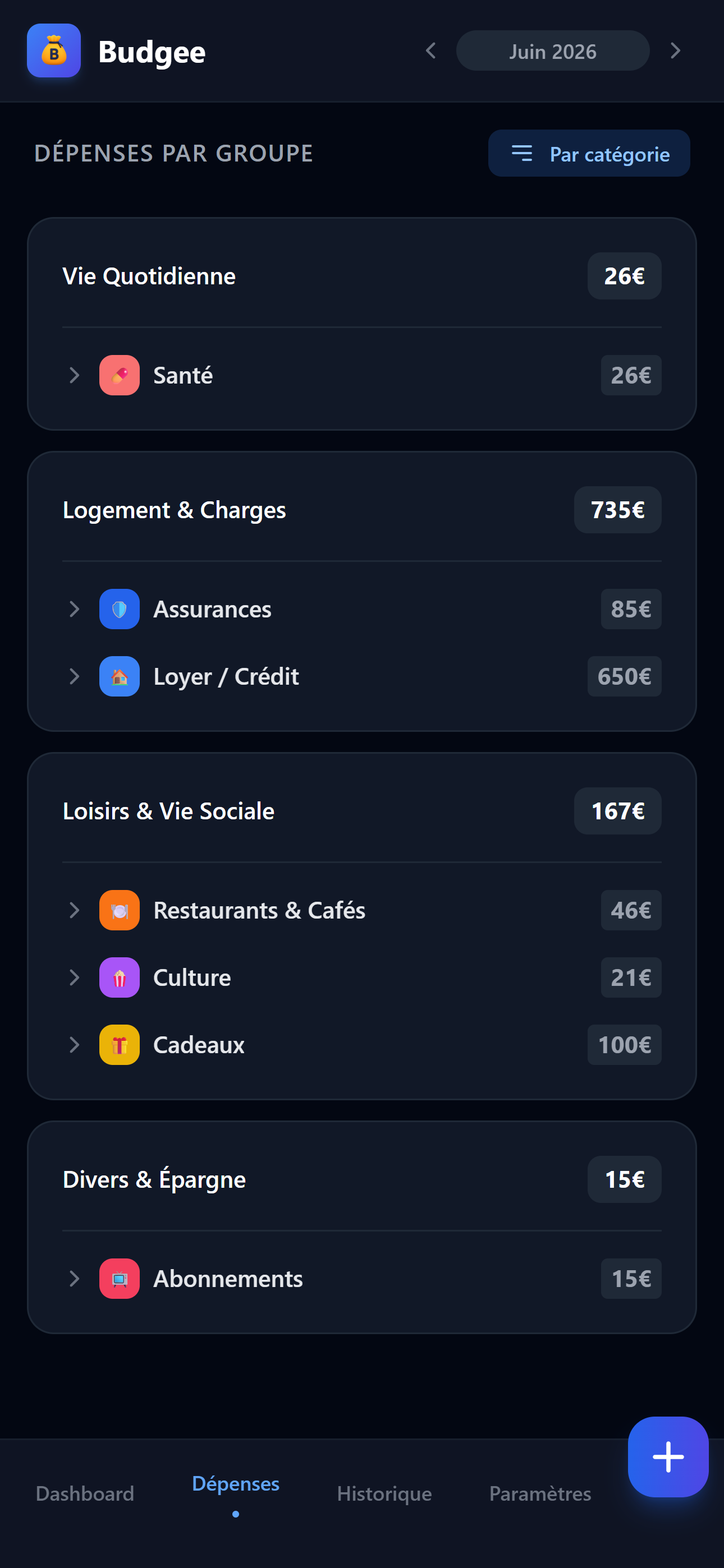 Dépenses — Plio