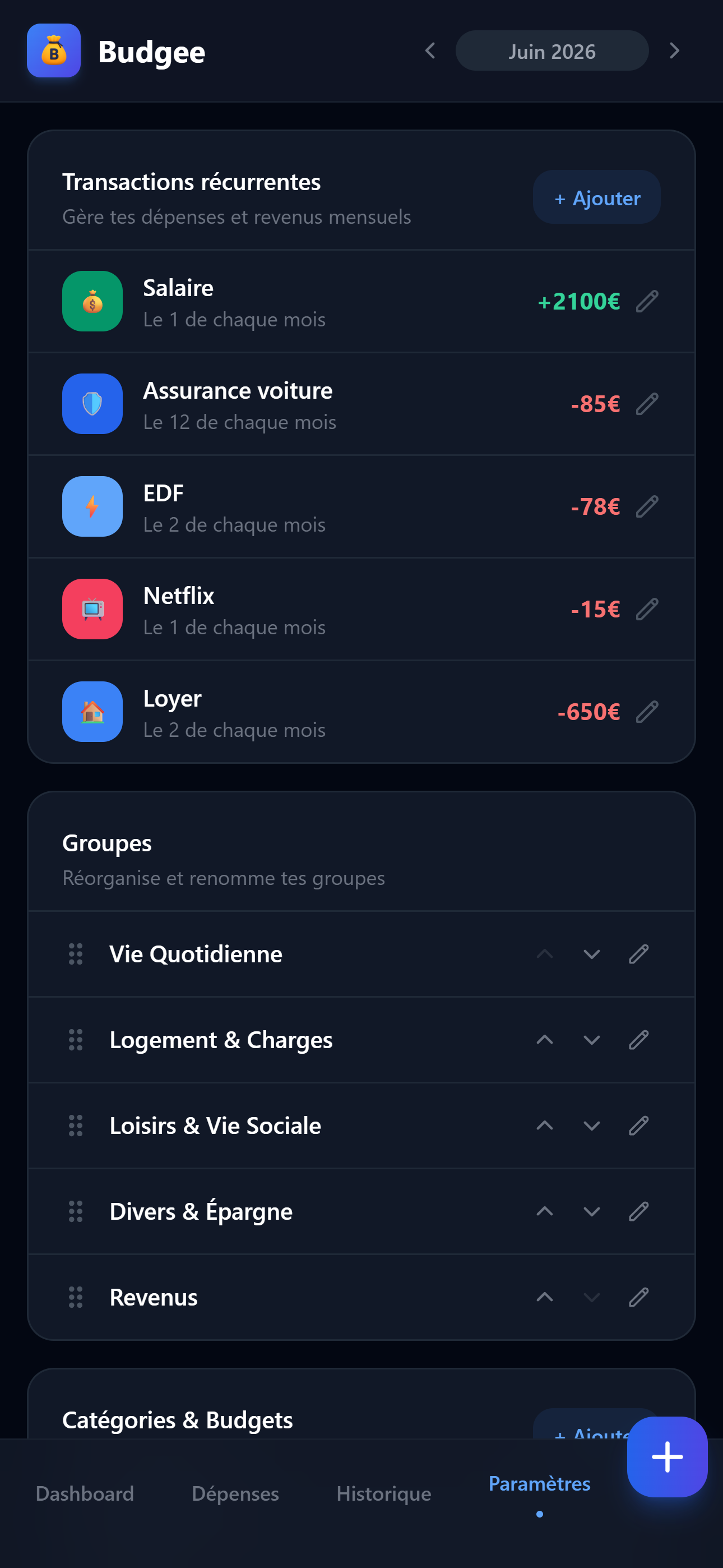 Récurrences & groupes — Plio